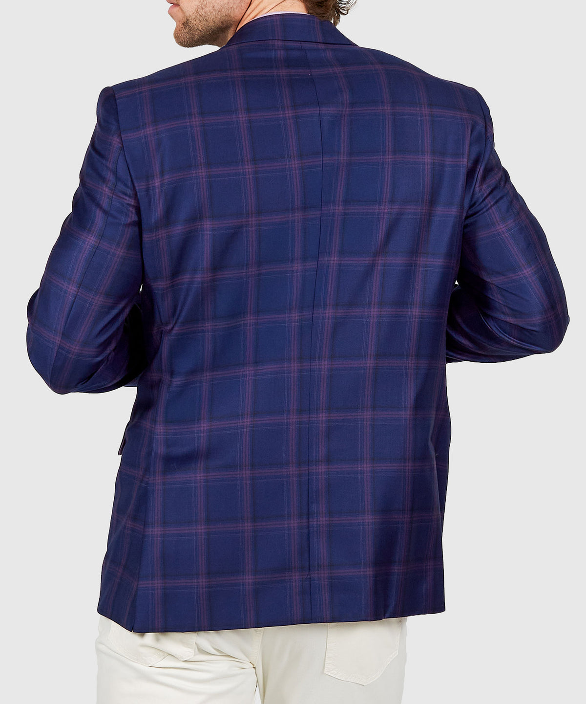 Coppley 100% Wool Two-Button Side Vent Windowpane Sport Coat, Men's Big & Tall