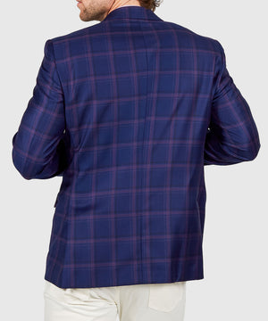 Coppley 100% Wool Two-Button Side Vent Windowpane Sport Coat