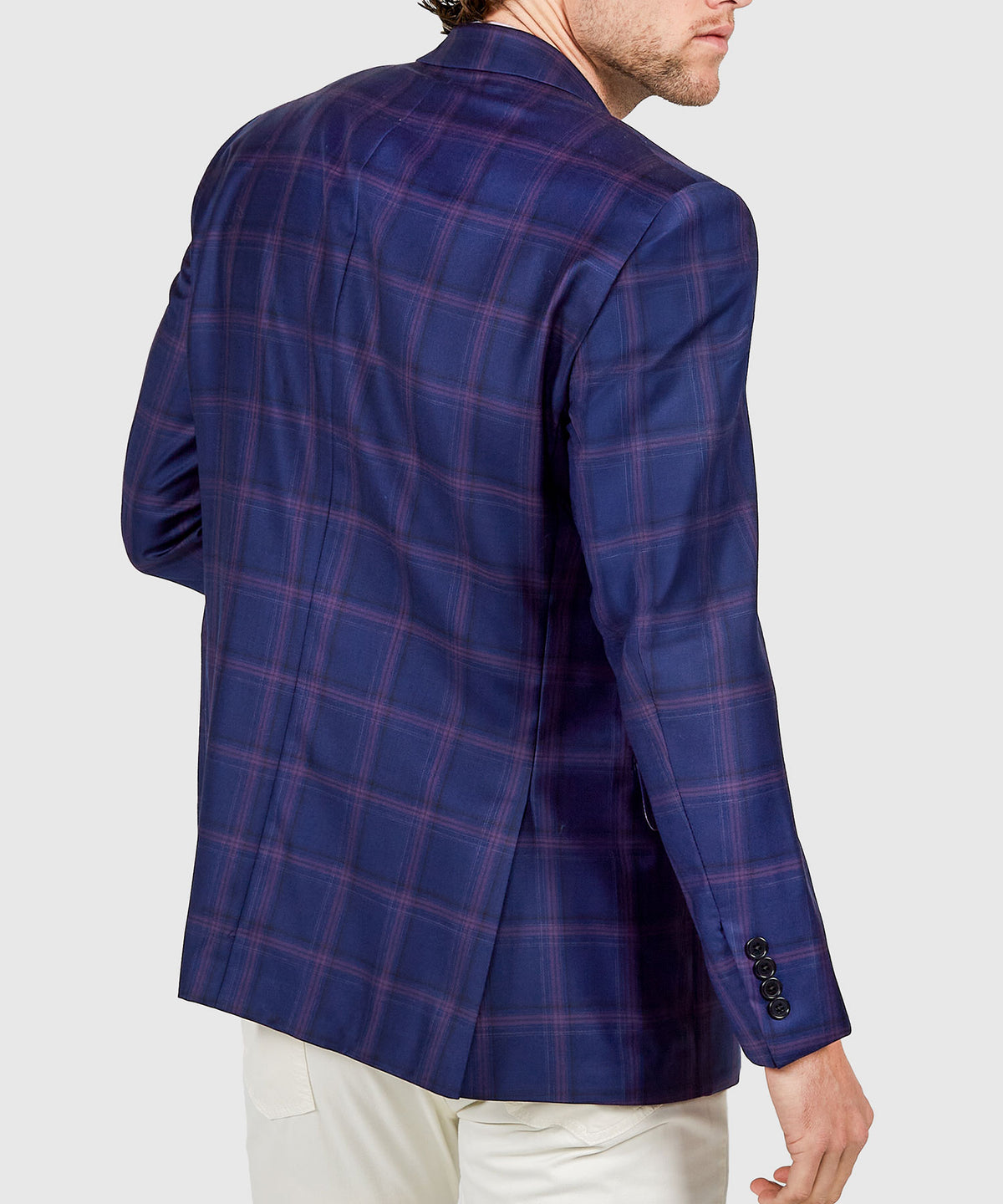 Coppley 100% Wool Two-Button Side Vent Windowpane Sport Coat, Men's Big & Tall