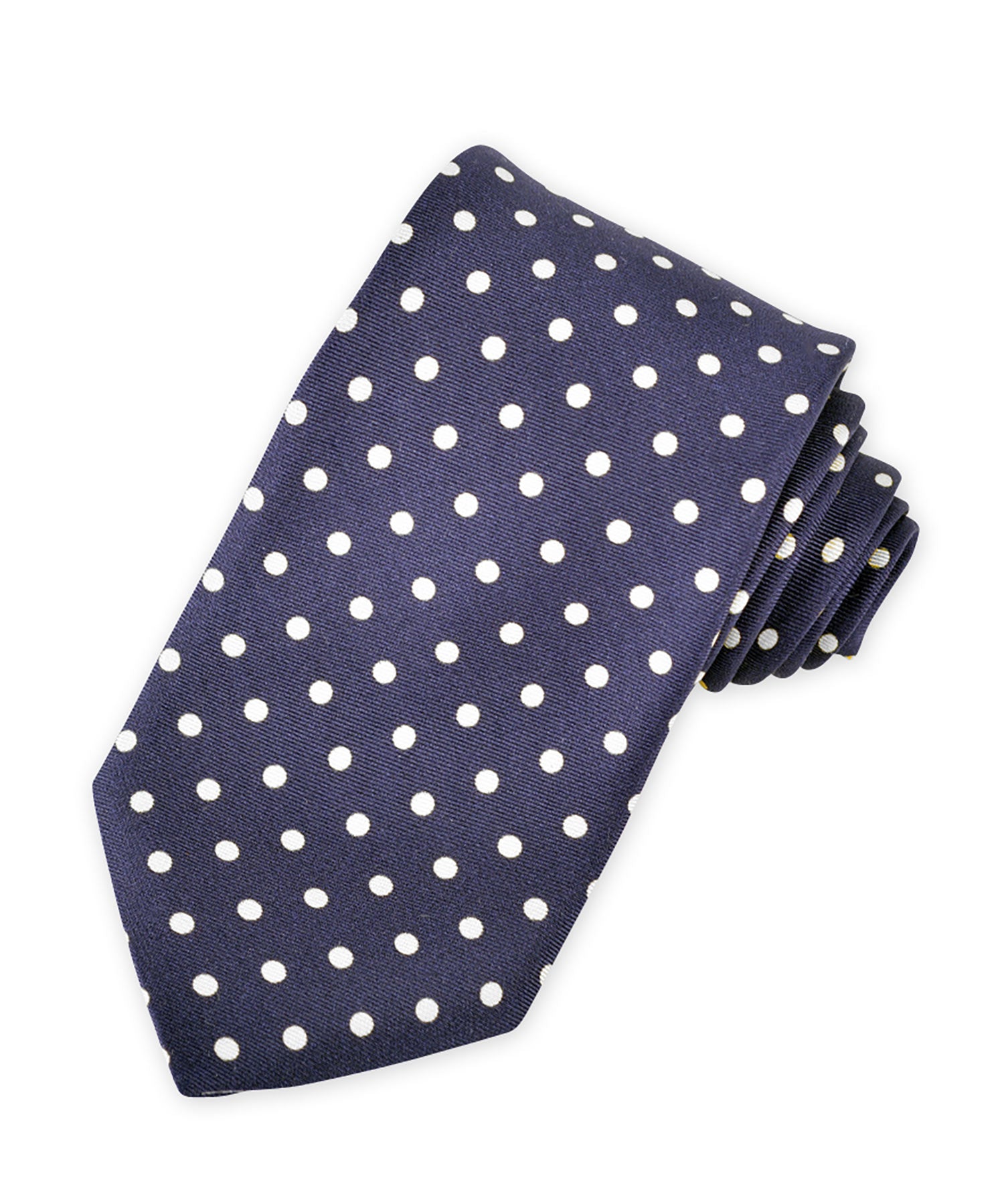 Polka Dots Tie Navy Blue Silk