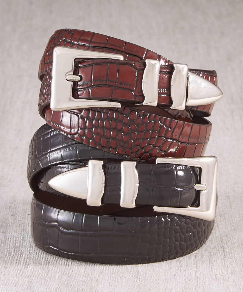 Double Side Genuine Alligators Crocodile Leather Belt's size 44