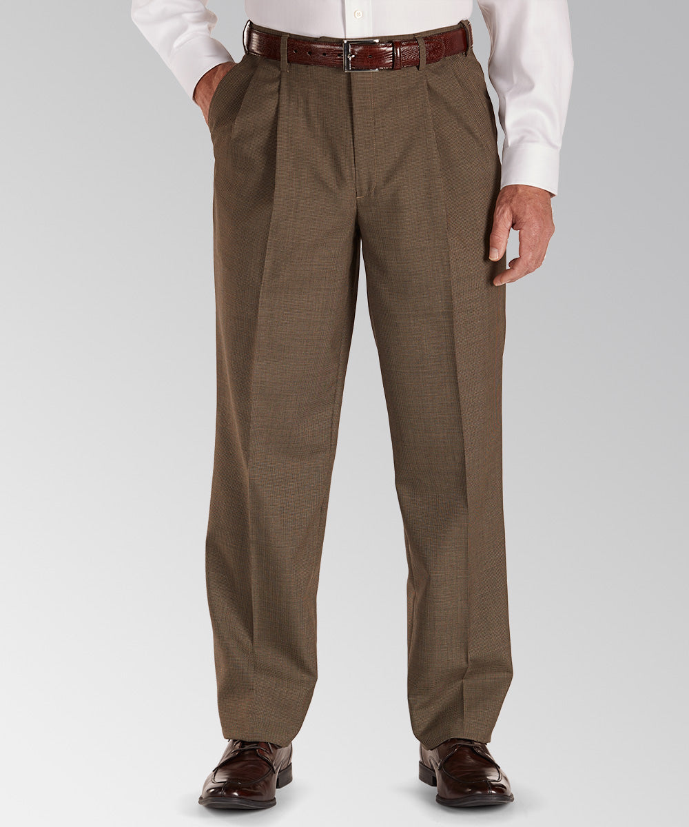 Buy Brown Pleated Trouser Pants for men Online from Indian Designers 2023