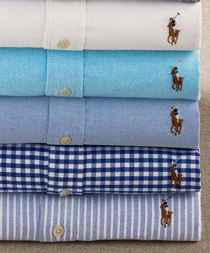 Polo Ralph Lauren Striped Knit Oxford Shirt - Long-sleeved 