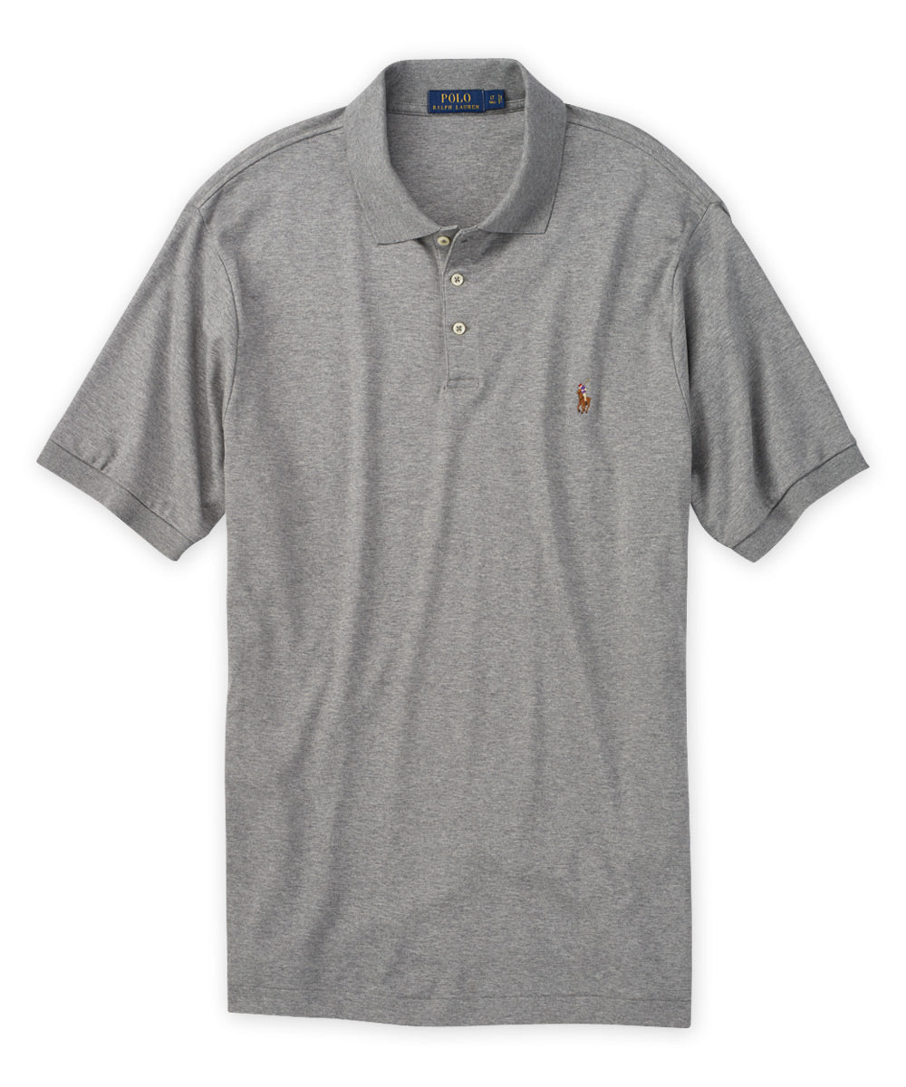 POLO RALPH LAUREN Slim Fit Soft Cotton Polo Shirt in Grey
