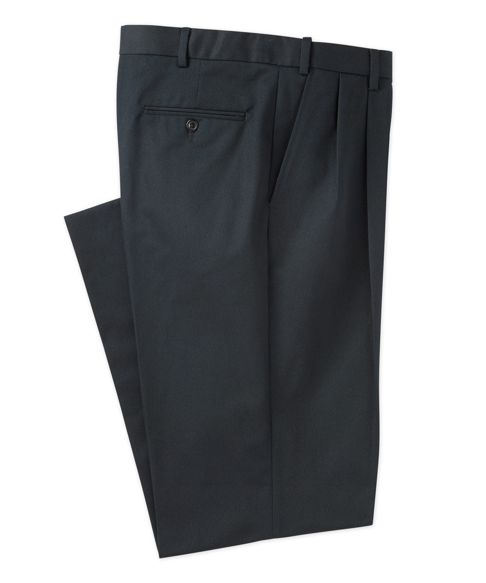 Westport 1989 Pleated Wrinkle-Free Twill Pants with Stretch Waistband, Men's Big & Tall