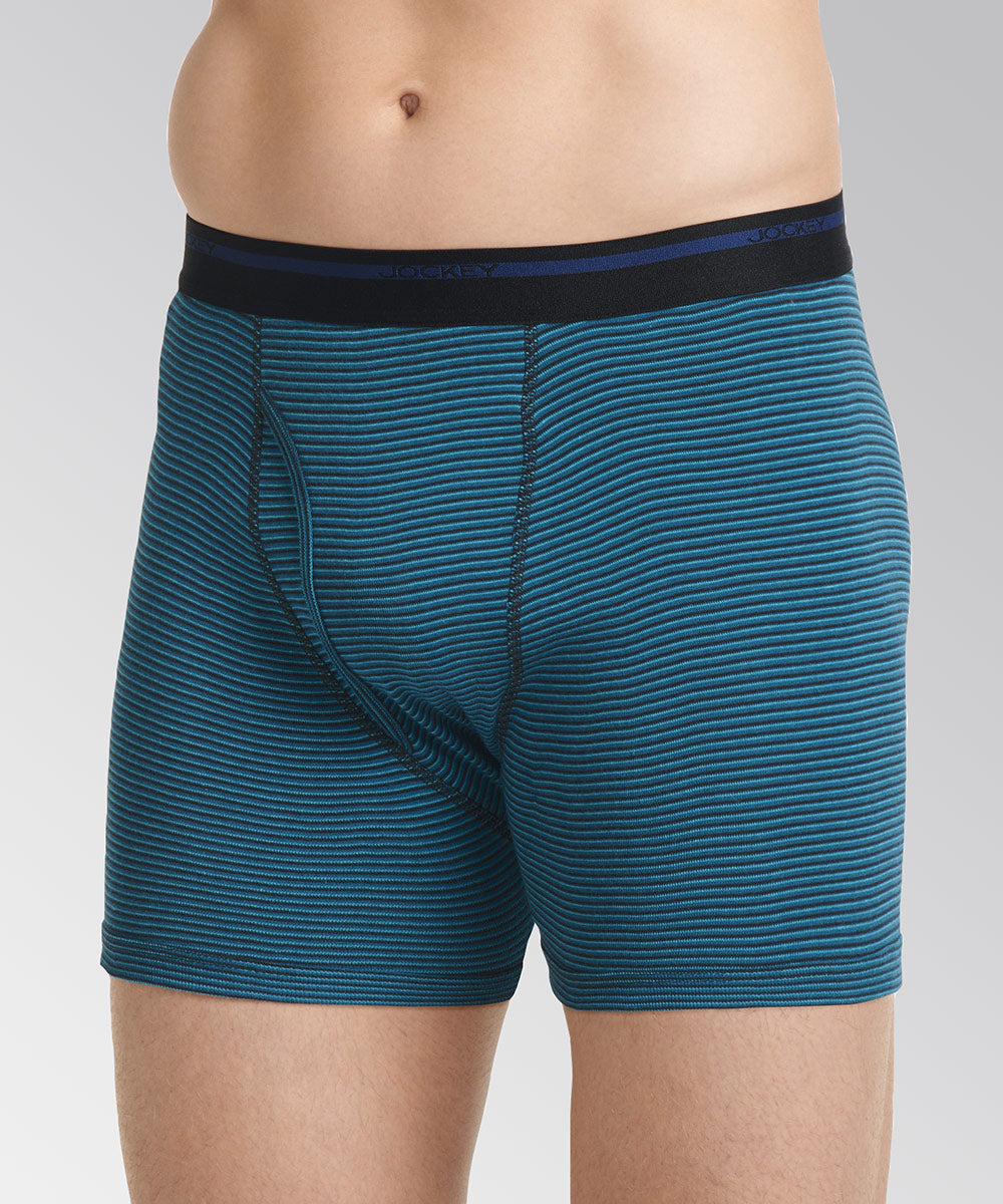 Jockey Men's Cotton Full-Rise Brief 4-Pack Blue Stripe/Red/Black  Stripe/Black 34 at  Men's Clothing store: Underwear