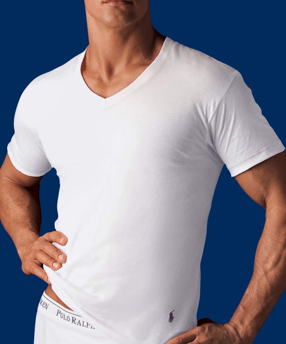 pegs sammensmeltning mandat Polo Ralph Lauren Cotton V-Neck Undershirt (3-Pack) - Westport Big & Tall