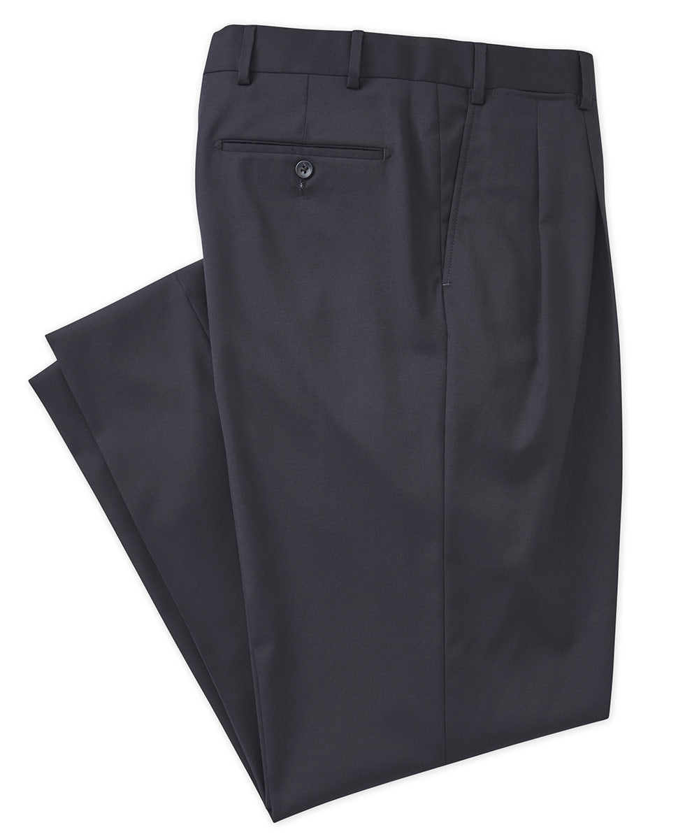 Westport Black Loro Piana Pleated Dress Pant, Men's Big & Tall