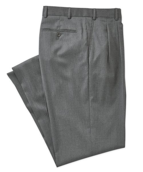 Westport Black Loro Piana Pleated Dress Pant - Westport Big & Tall