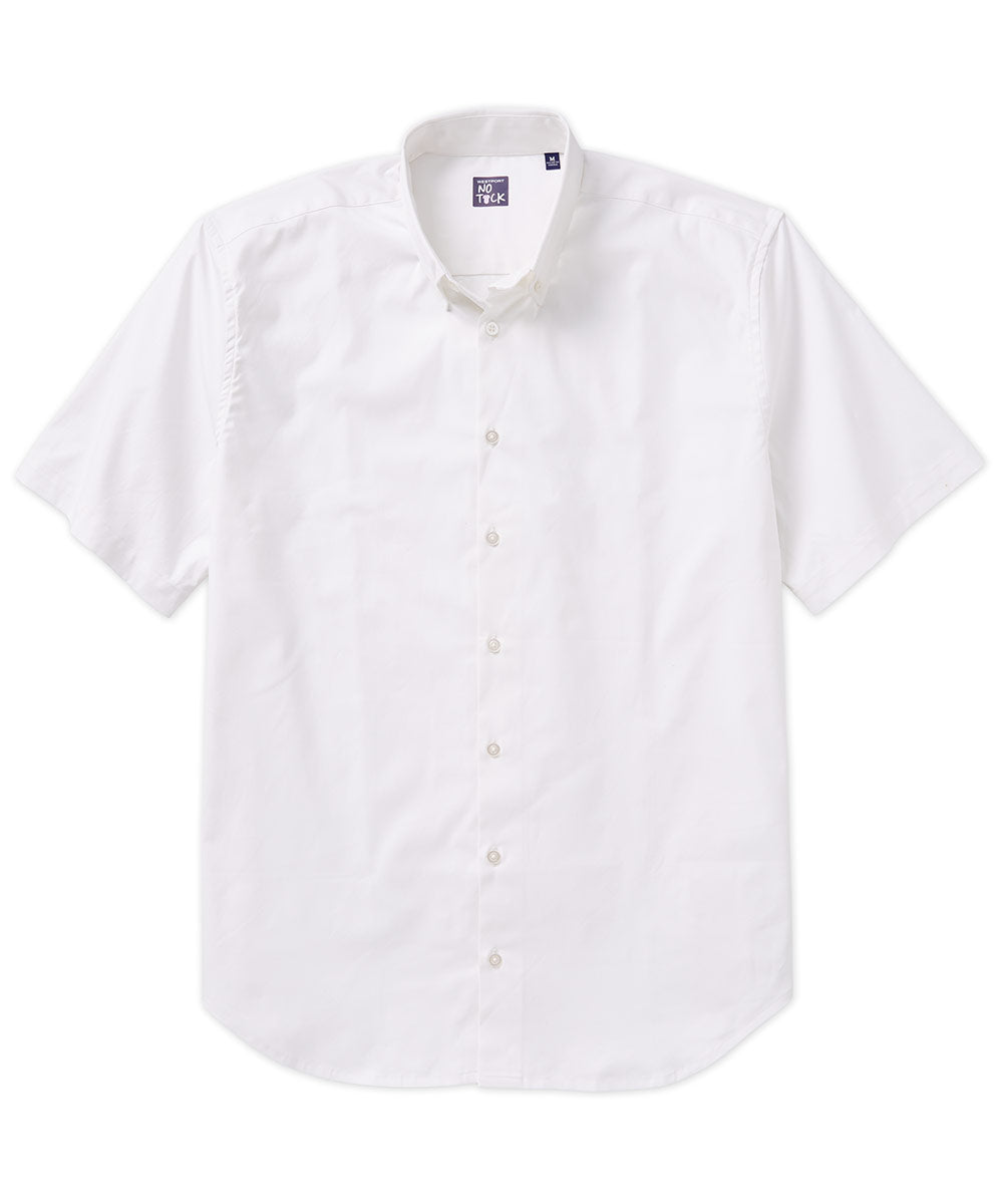 Westport No-Tuck Short Sleeve Stretch-Cotton Oxford Sport Shirt, Men's Big & Tall