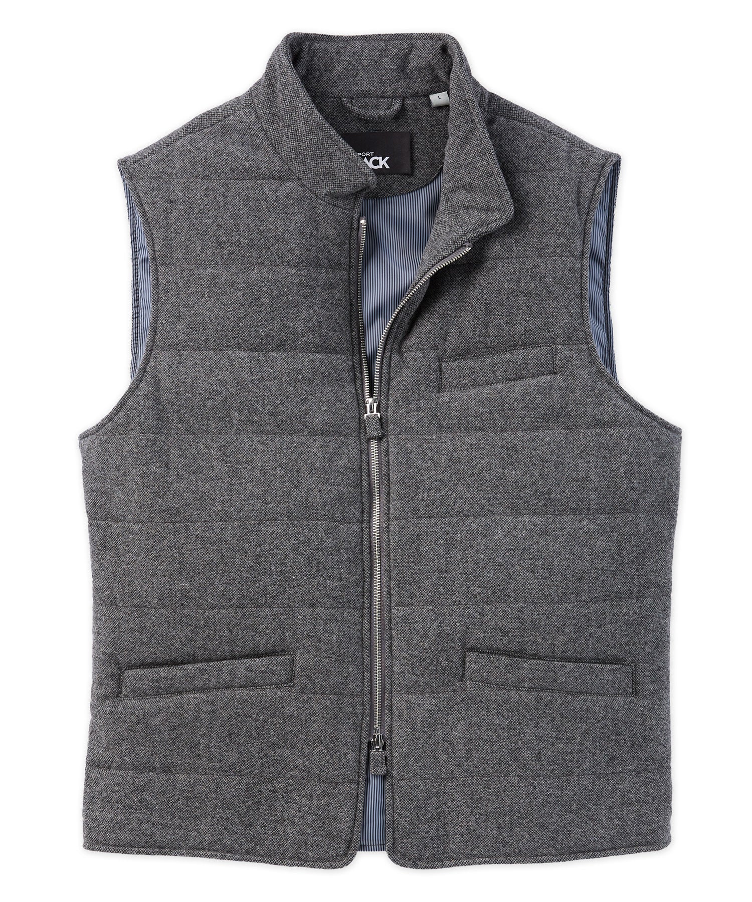 Westport Black Waxed Cotton Quilted Vest - Westport Big & Tall