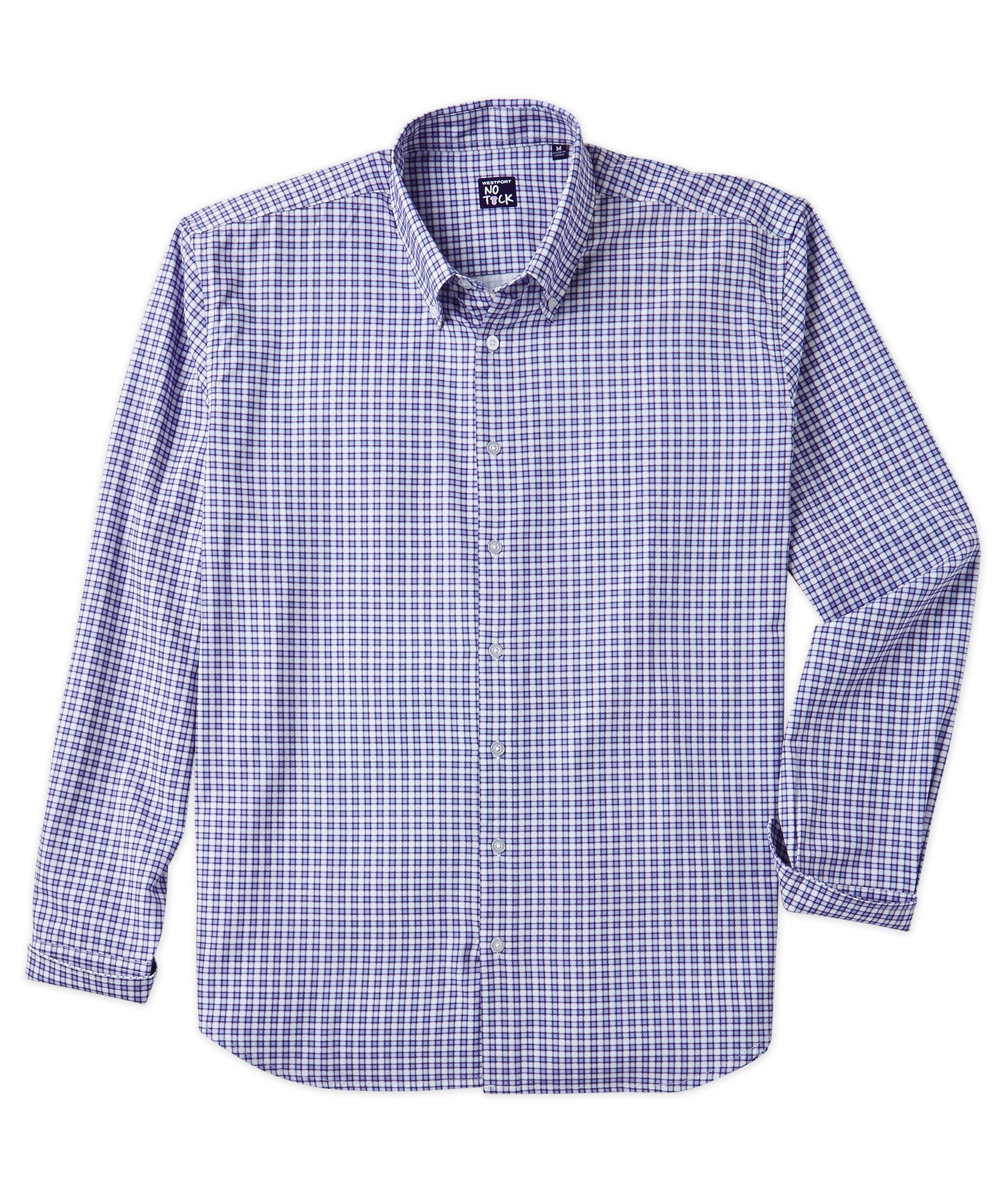 Westport No-Tuck Long Sleeve Check Performance Stretch Sport Shirt ...